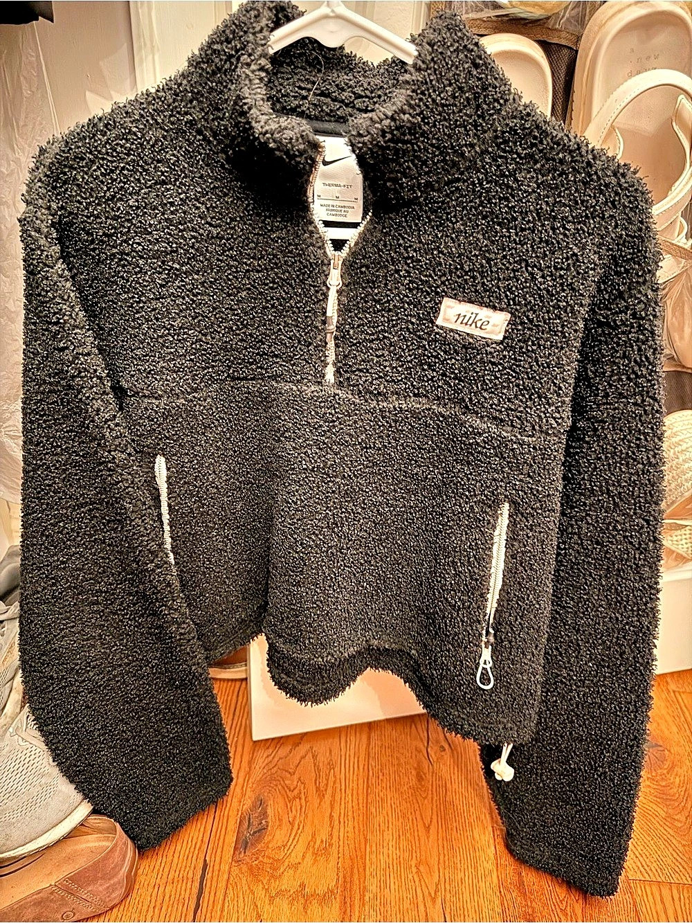 Nike Therma-FIT Sherpa Half-Zip Pullover Black Medium